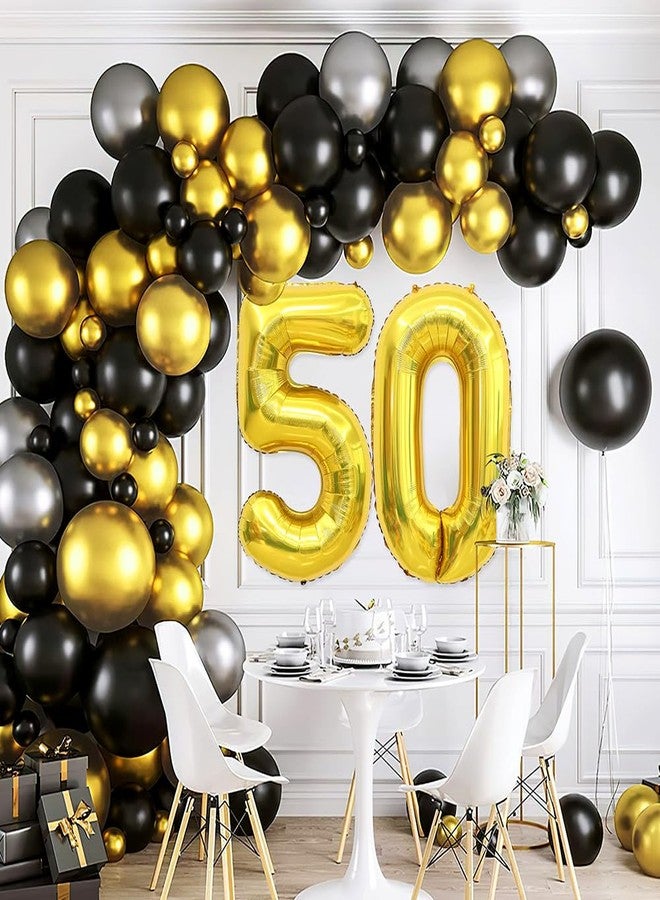 HQIOA 50 Balloon Number 40 Inch Gold Giant Number Balloons 50th Anniversary Balloons 50th Birthday Balloons 50th Birthday Decorations for Her 50th Anniversary Balloons 50 Years Old Number Balloon Decoration - Image 4